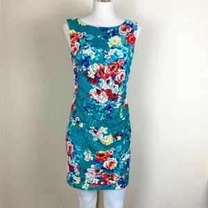 Bisou Bisou Knee Length Floral Sleeveless Dress